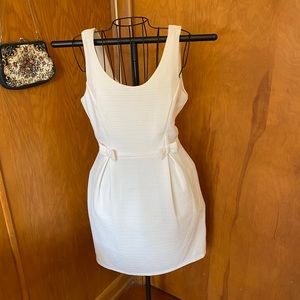 Lauren Conrad Pleated White Dress w/ Bows